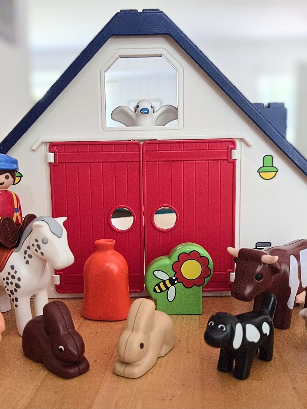 Playmobil 123 6740 Animal Farm Farmer Cow Pig Sheep Bunny Horse Toddle Baby Toy